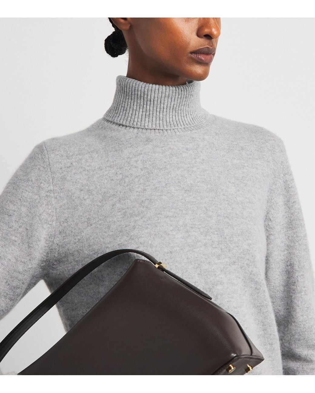 Falke Gray Cashmere Rollneck Sweater