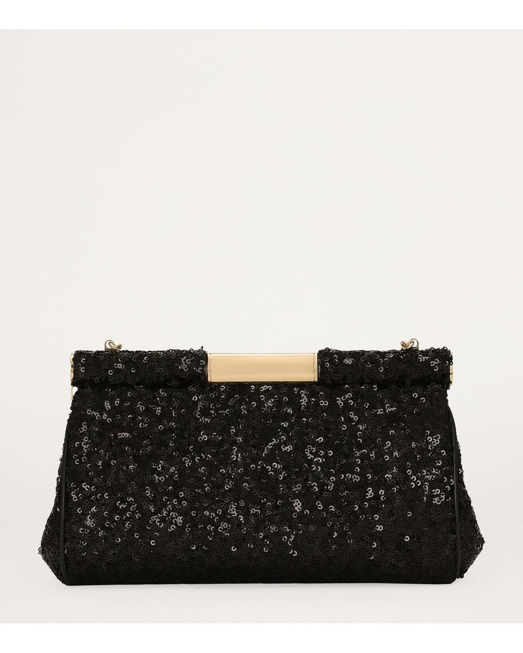 Dolce & Gabbana Black Medium Sequin-Detail Marlene Shoulder Bag