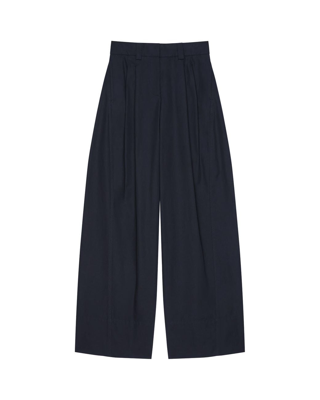 Givenchy Blue Cotton Canvas Pleated Wide-Leg Trousers