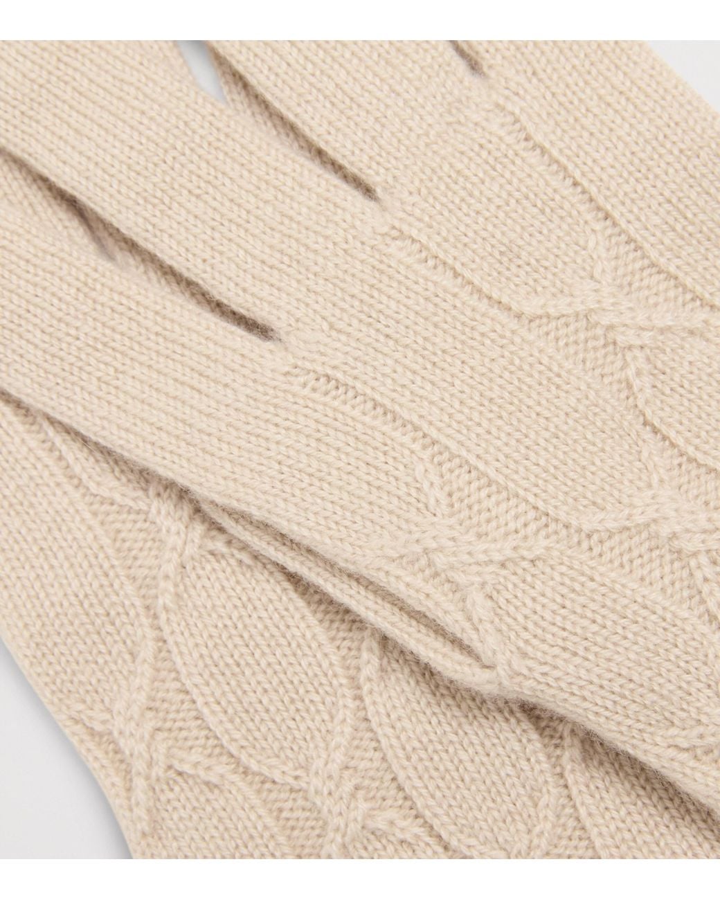 Eleventy Natural Cashmere Cable-Knit Gloves