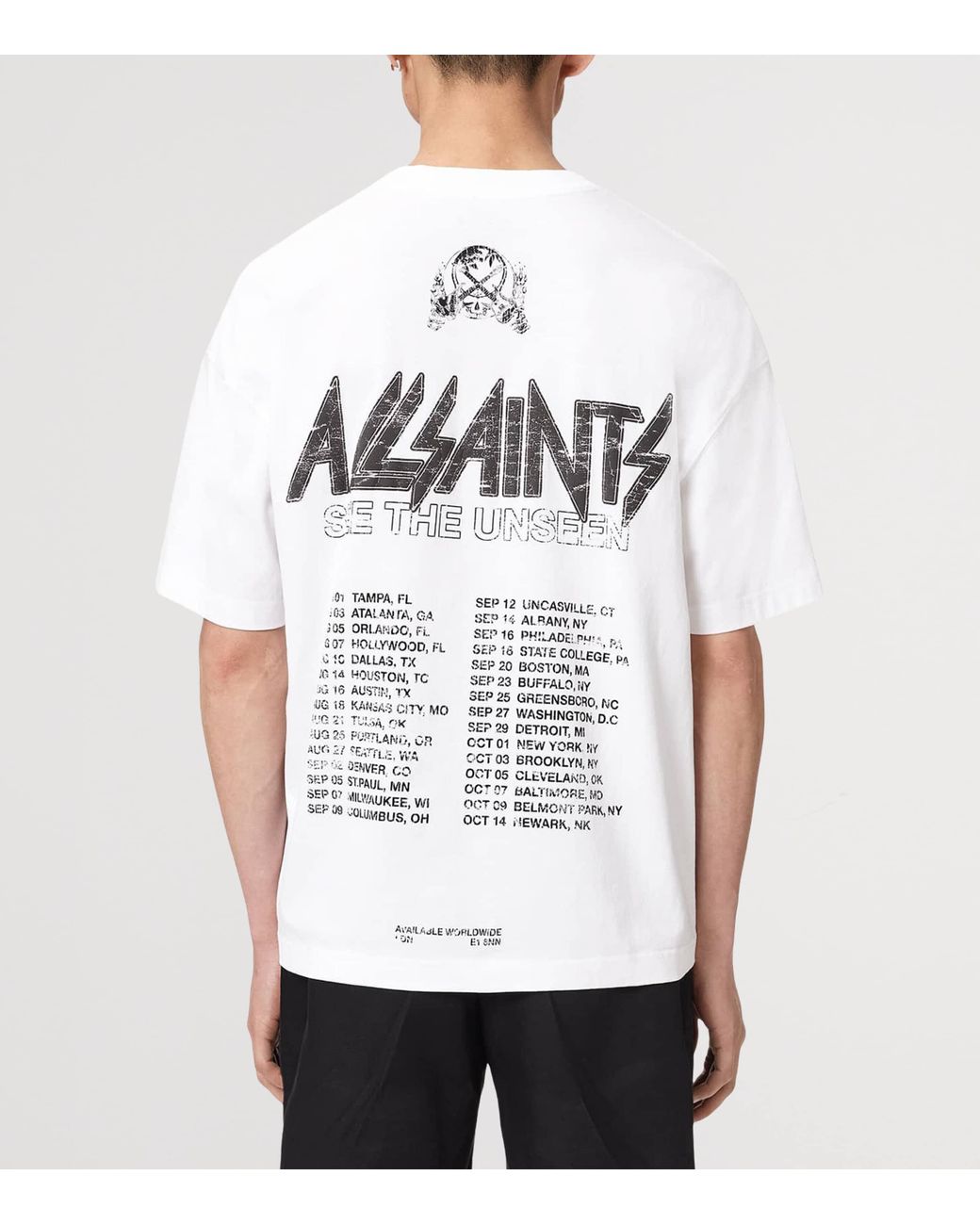 AllSaints White Organic Cotton Chromium T-Shirt for men