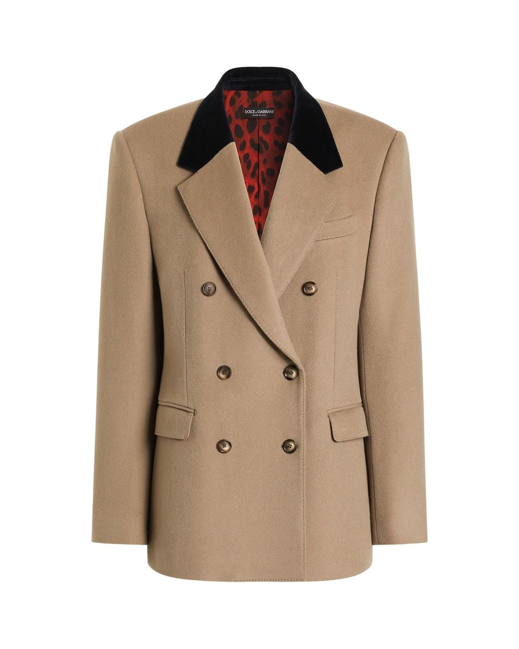 Dolce & Gabbana Brown Cashmere Double-Breasted Blazer