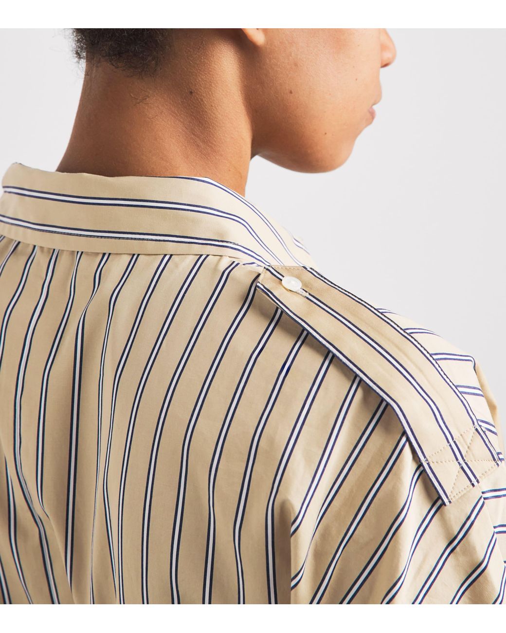 Polo Ralph Lauren Natural Cotton Stripe Midi Shirt Dress