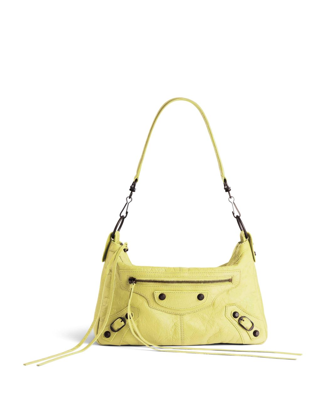 Balenciaga Yellow Mini Lambskin Le City Moto Shoulder Bag