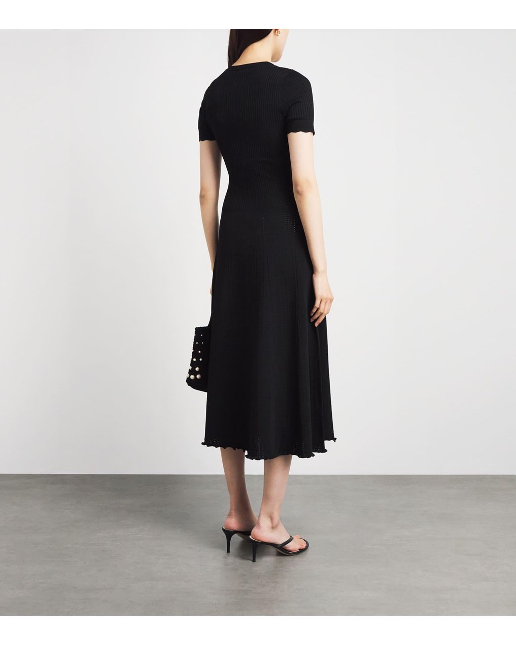 Sandro Black Knitted Midi Dress