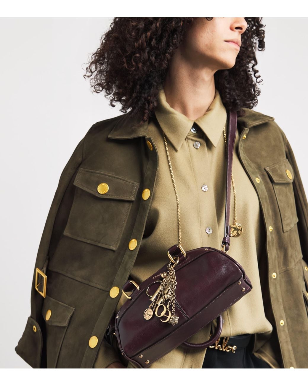 Chloé Purple Small Leather Bowling Top-Handle Bag