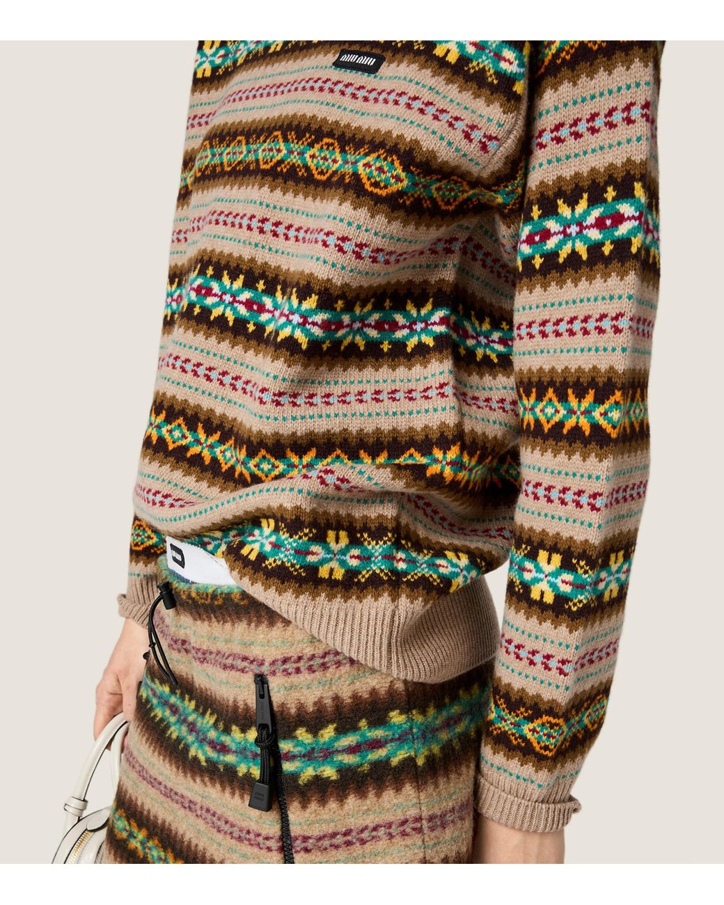 Miu Miu Green Virgin Wool Fair Isle Sweater