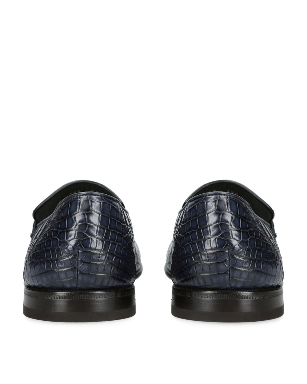 Zegna Blue Crocodile Skin Penny Loafers for men