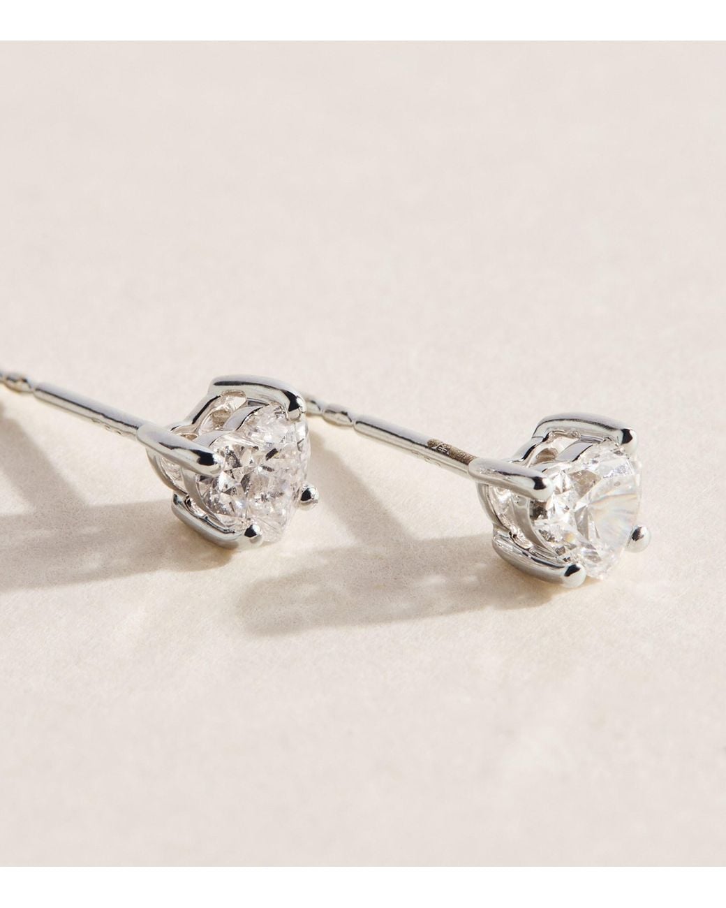 Harrods Natural And Diamond Heart Stud Earrings