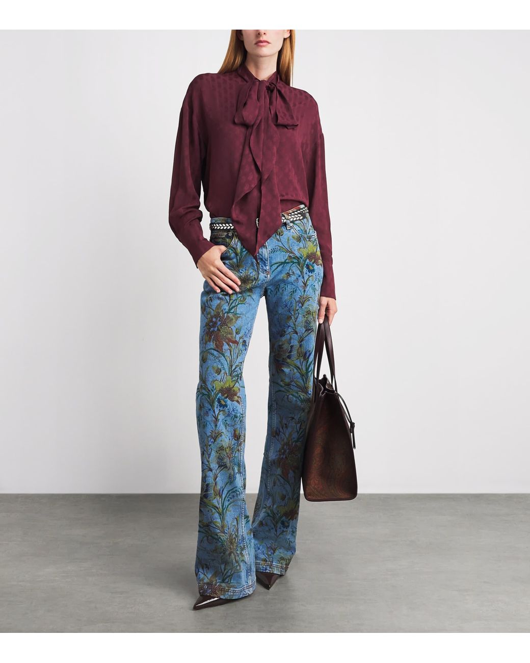 Etro Purple Paisley Jacquard Blouse