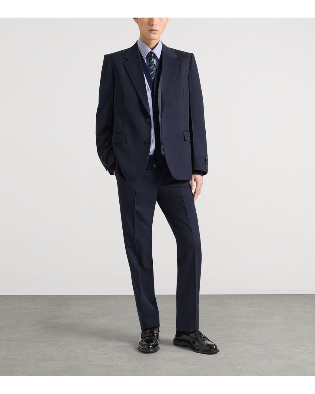 Givenchy Blue Wool Slim Tailored Trousers for men