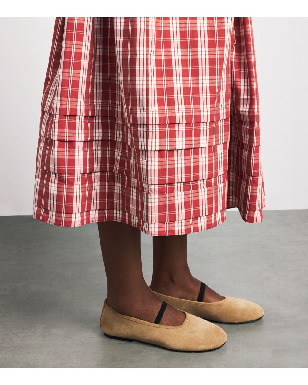 Faithfull The Brand Red Cotton Cales Midi Skirt