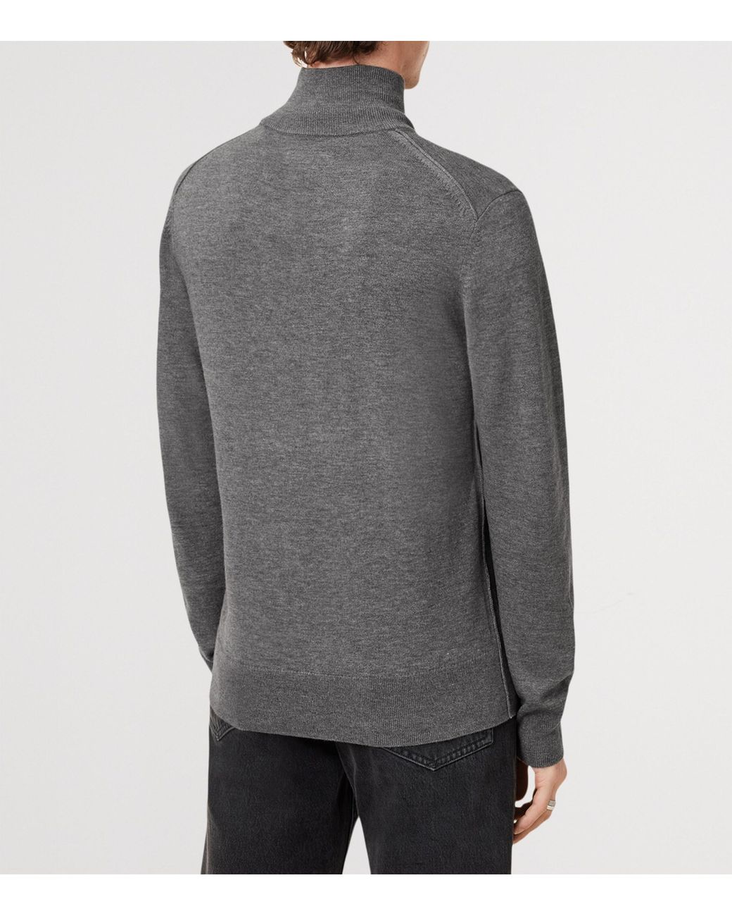 AllSaints Gray Kilburn Quarter-Zip Sweater for men