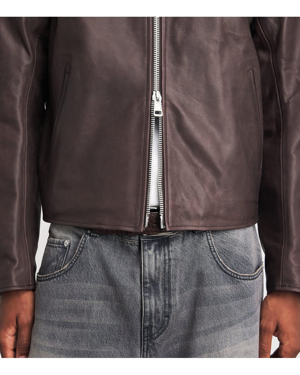 Our Legacy Brown Mini Leather Jacket for men