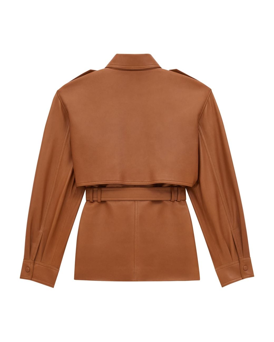 Saint Laurent Brown Leather Safari Jacket