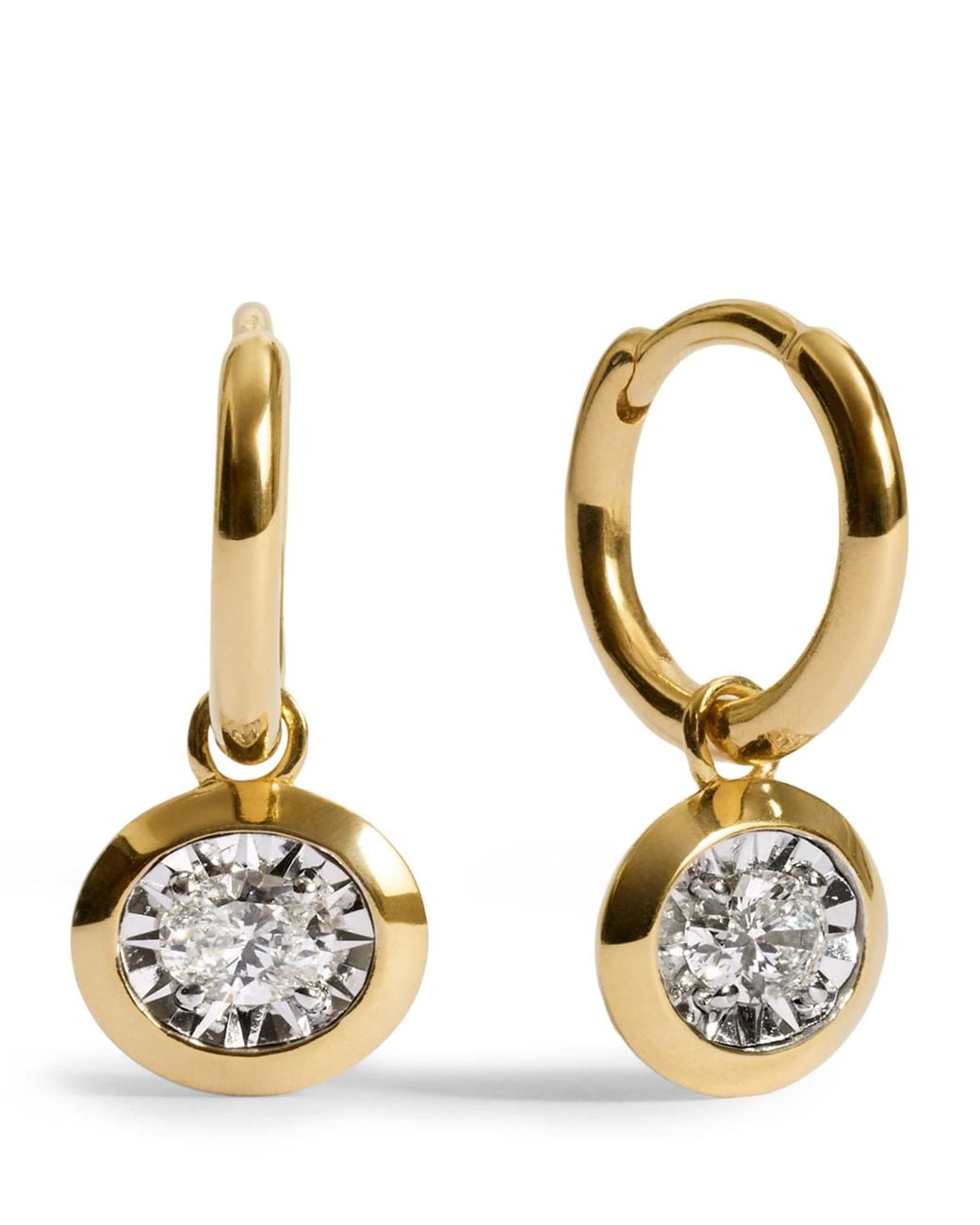 Monica Vinader Metallic Vermeil And Diamond Huggie Earrings