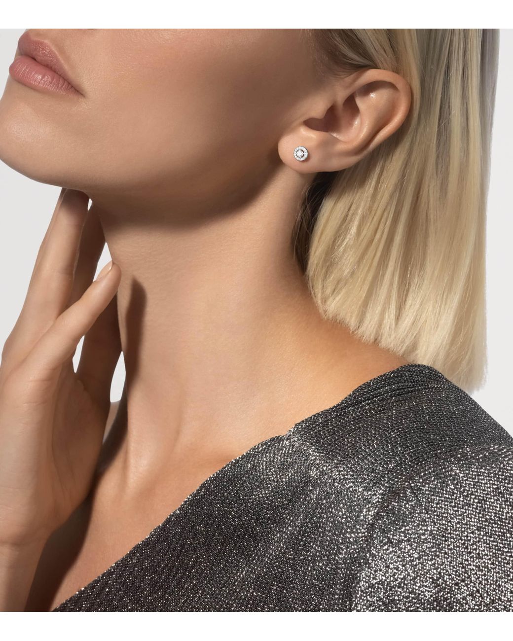 Messika White Joy And Diamond Small Stud Earrings