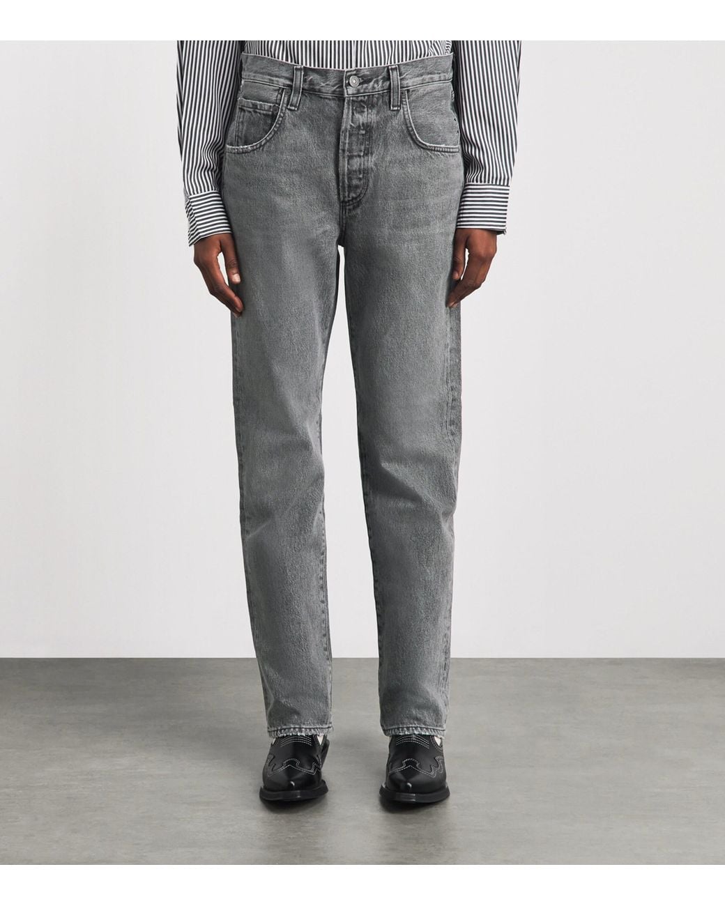 Citizens of Humanity Gray 90's French High-Rise Straight Jeans