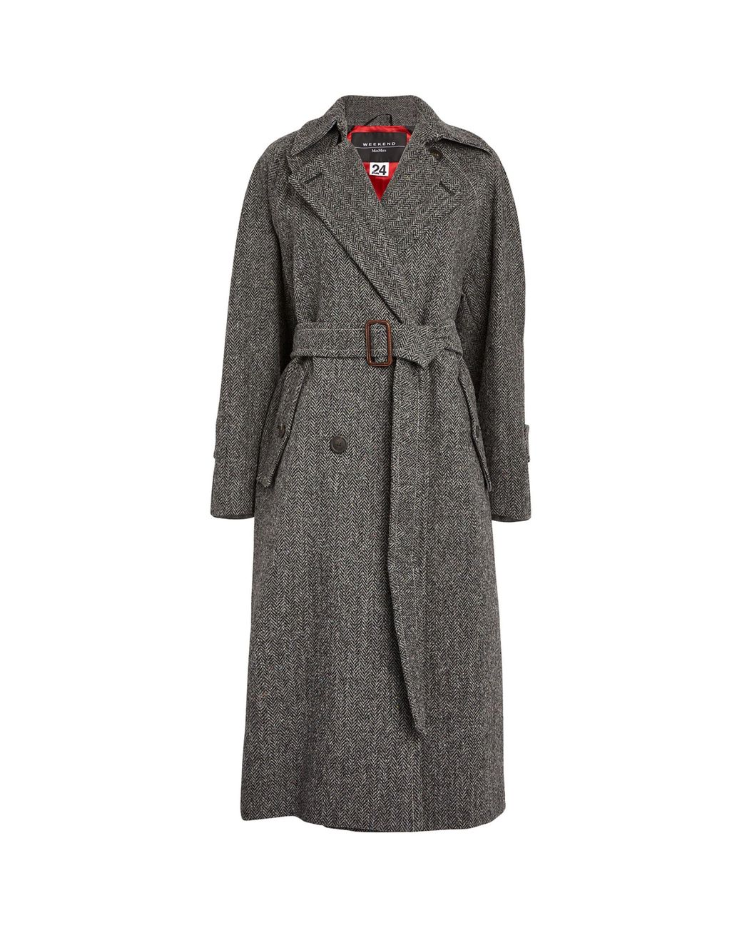Weekend by Maxmara X 24 By Kate Phelan Harris Tweed Coat in Gray