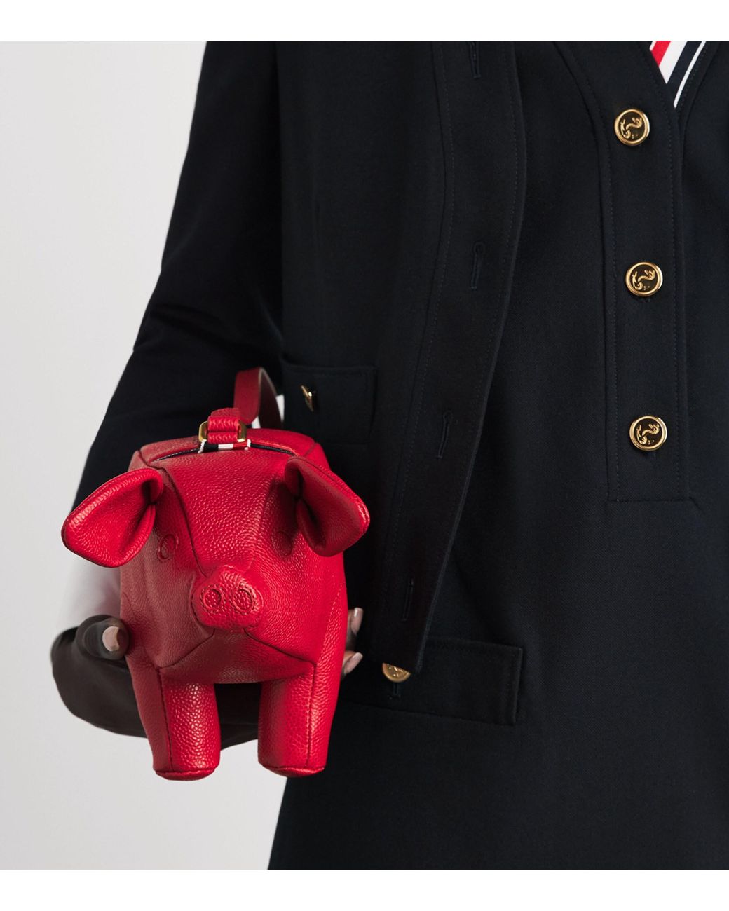 Thom Browne Red Leather Baby Pig Top-Handle Bag