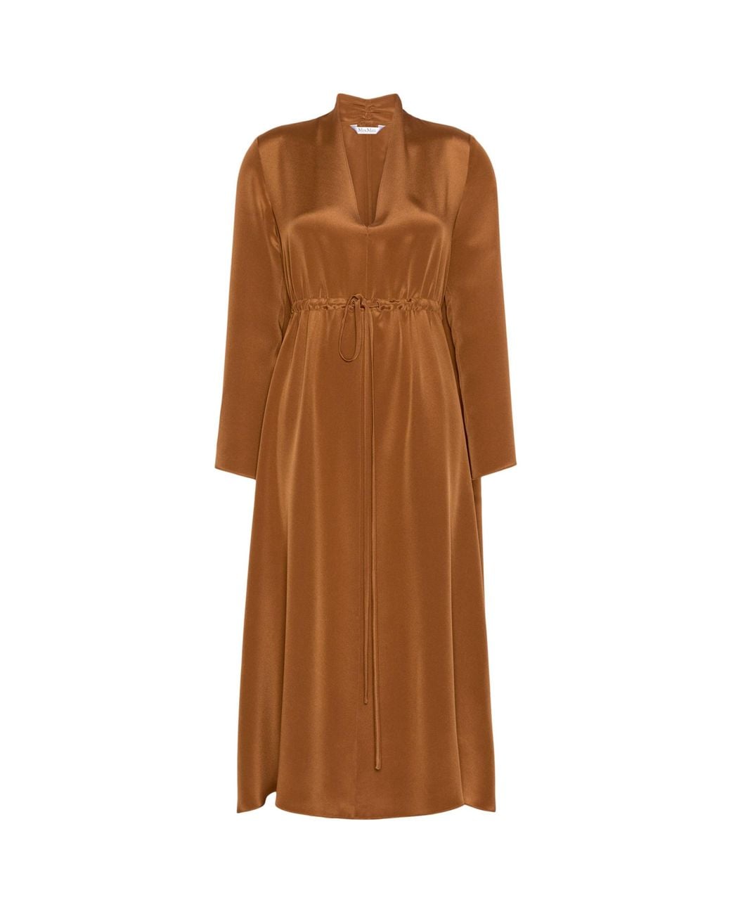 Max Mara Brown Silk Midi Dress