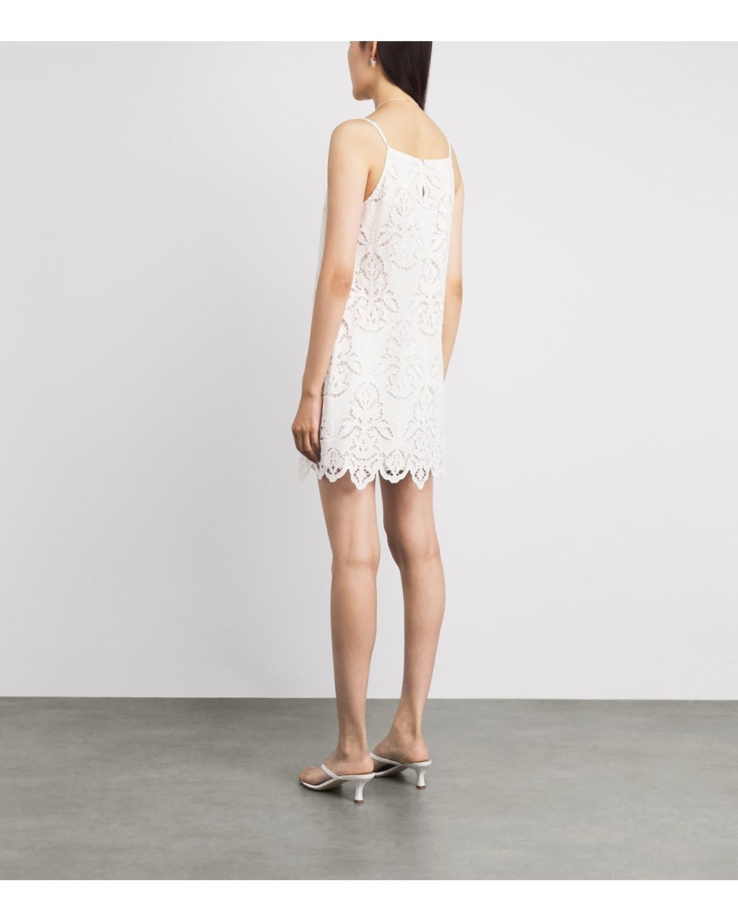 Toccin White Cotton Broderie Anglaise Olivera Mini Dress