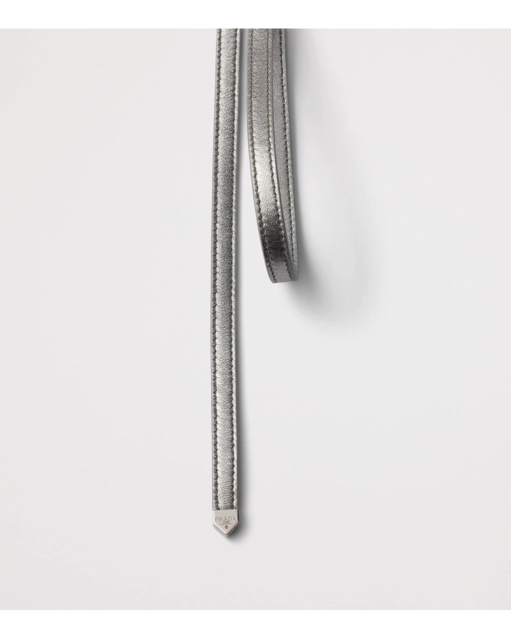 Prada Gray Nappa Leather Belt