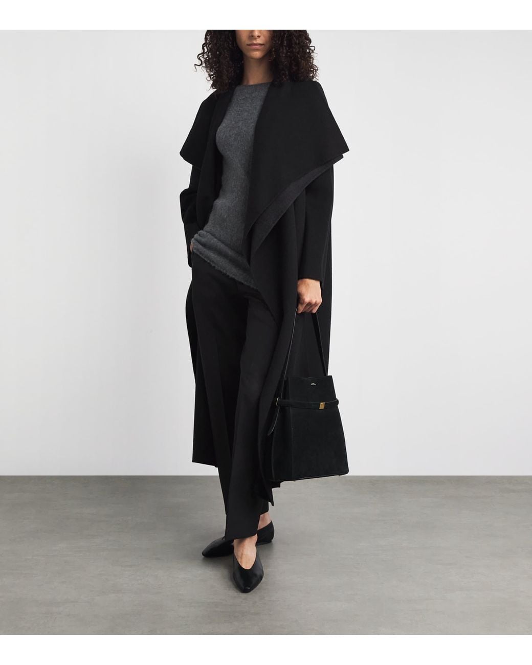 RETORI Black Virgin Wool Double Coat