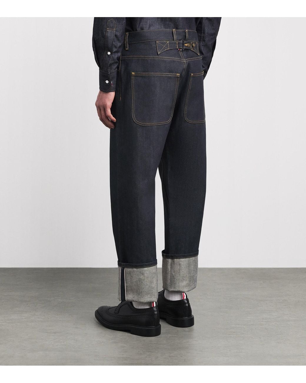 Thom Browne Blue Selvedge Denim Straight Jeans for men