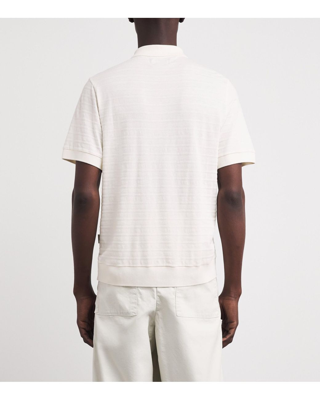 Oliver Spencer White Organic Cotton Jacquard Polo Shirt for men