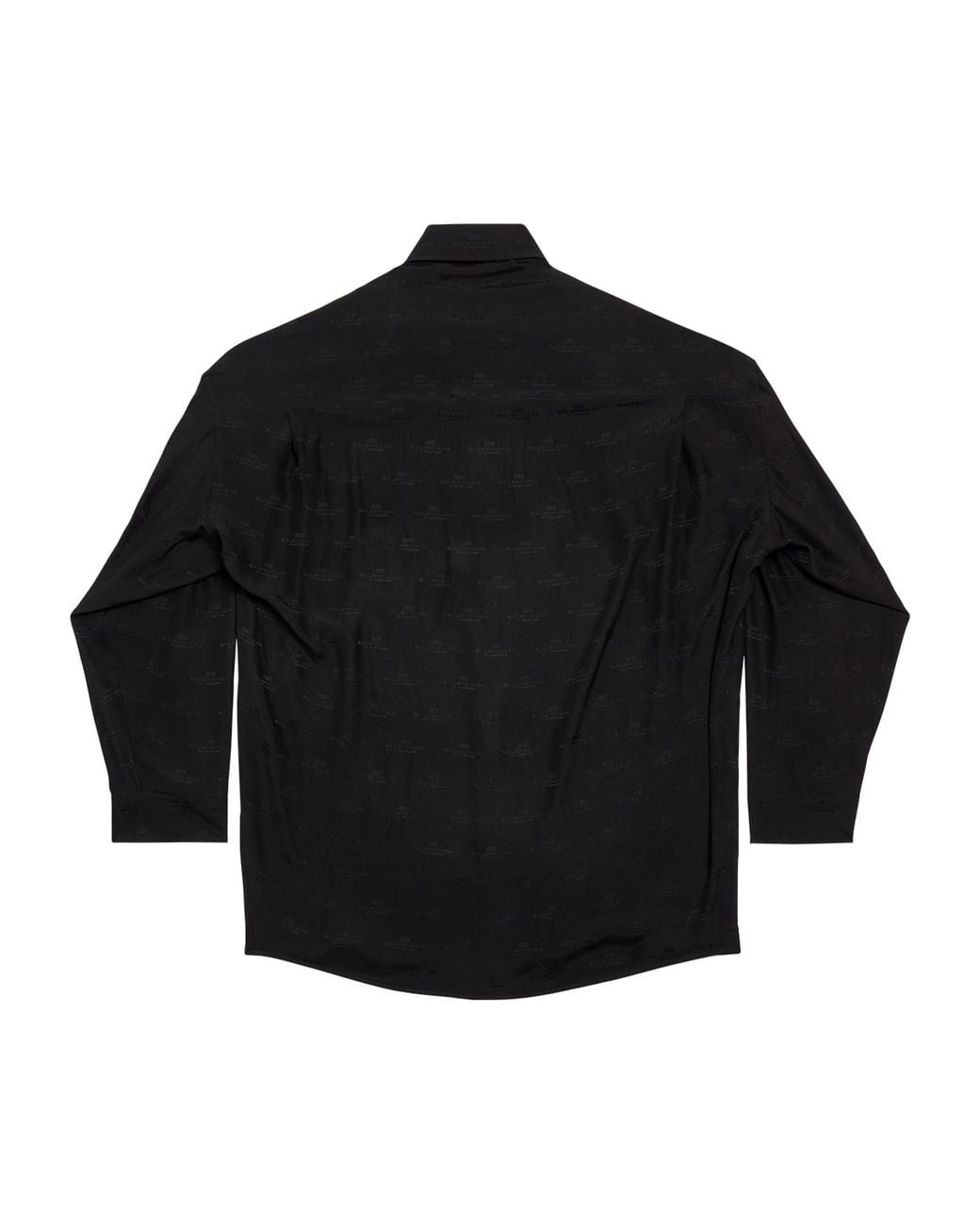 Balenciaga Blue Silk Logo Print Shirt