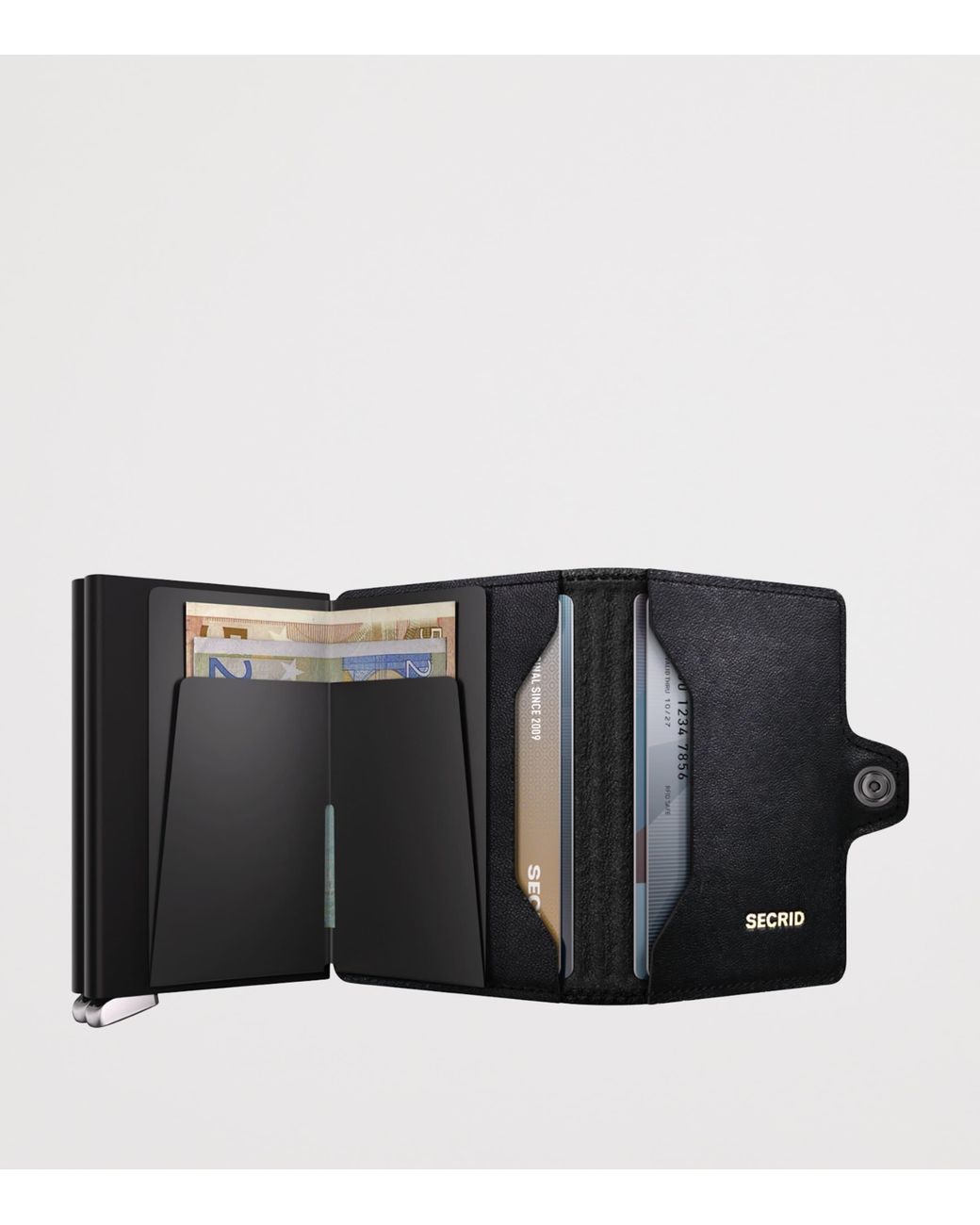 Secrid Black Embossed Leather Lines Twinwallet for men