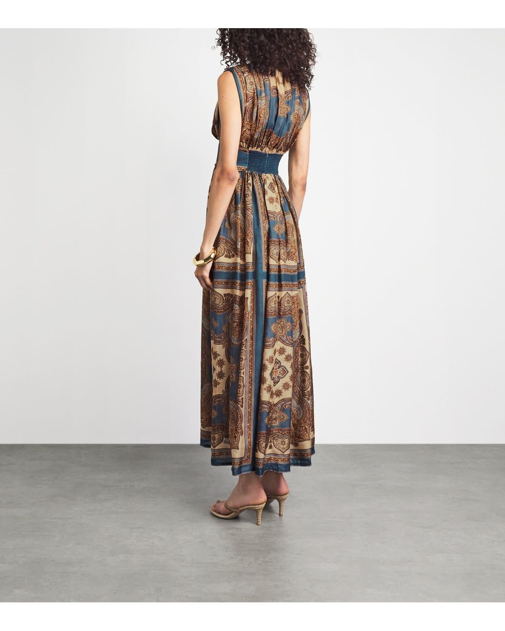 Zimmermann Brown Silk Mahon Printed Maxi Dress
