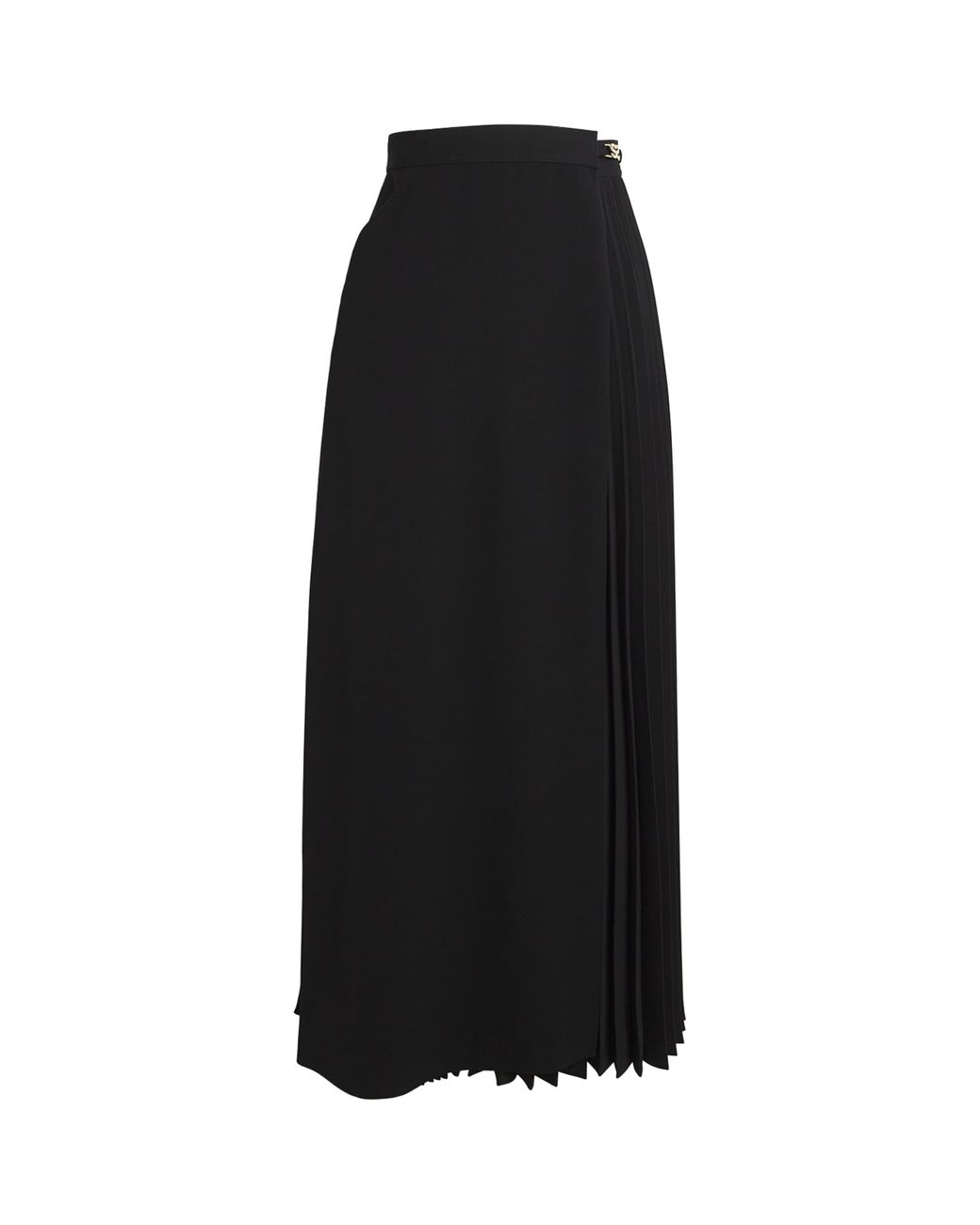 Sandro Pleated Maxi Skirt in Black | Lyst