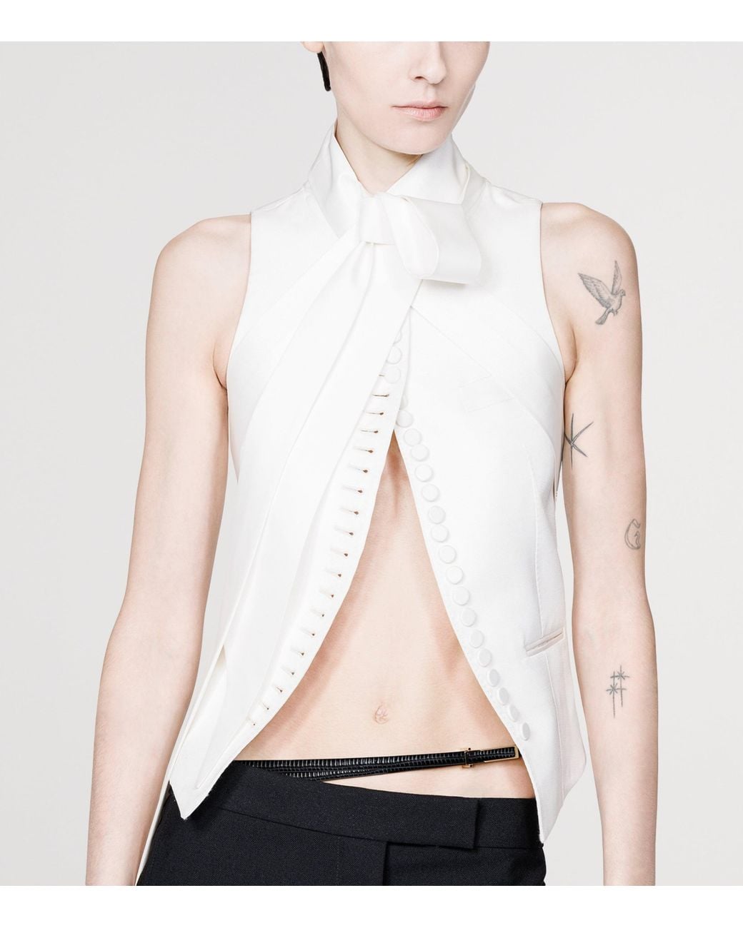 Tom Ford White Silk Faille Scarf