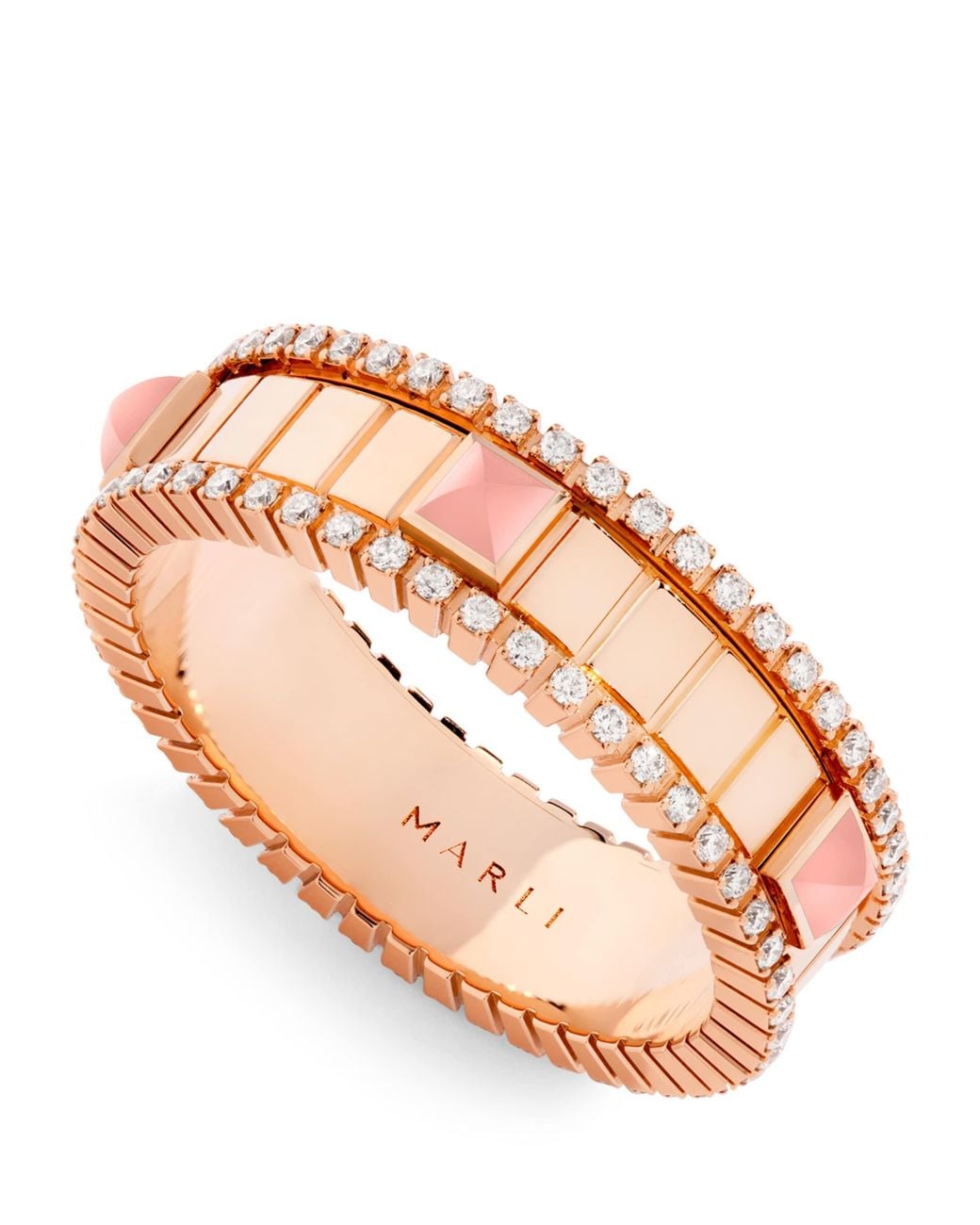 Marli New York Pink Diamond And Quartzite Life Spinning Ring