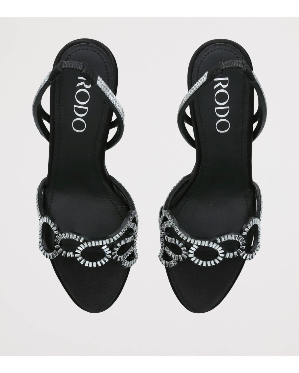 Rodo Black Embellished Pearle Heeled Sandals 80