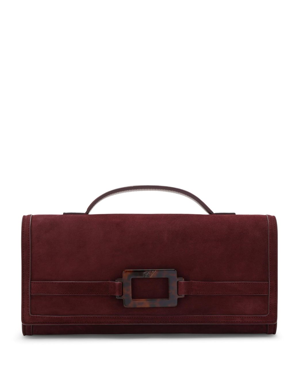 Roger Vivier Red Suede Belle Vivier Top-Handle Bag