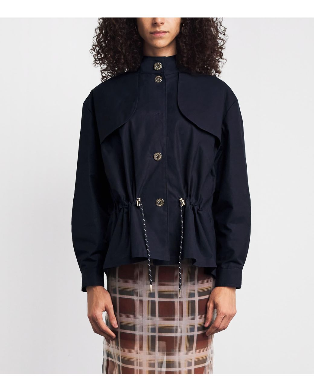 Claudie Pierlot Blue Cotton Waxed Gabardine Jacket
