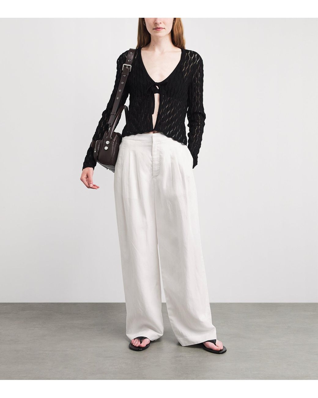 Rag & Bone White Chappell Wide-Leg Trousers