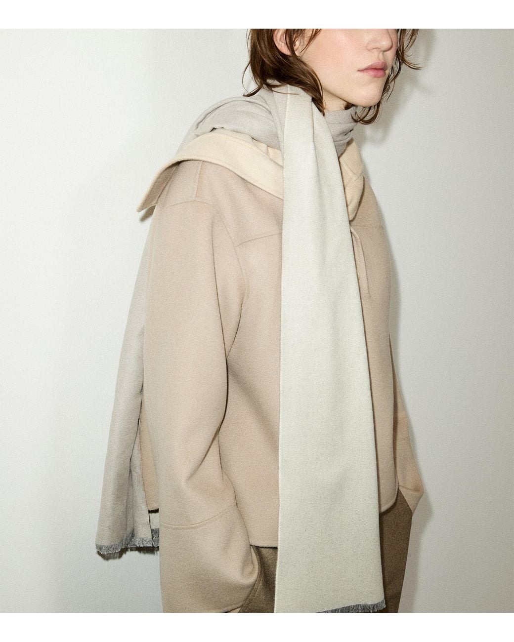 MAX&Co. Natural Reversible Colour Block Scarf