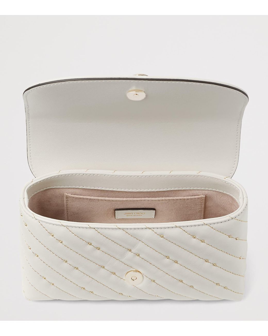 Jimmy Choo White Curve Small Biker Leather Quilted Cross-Body Bag