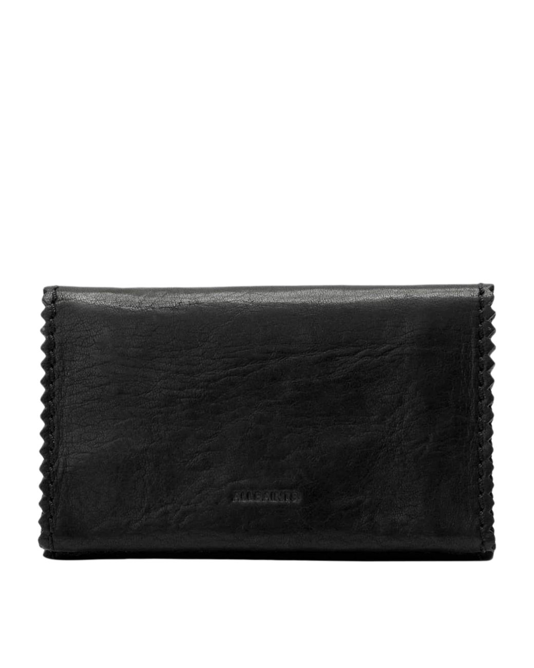 AllSaints Black Leather Siloh Wallet