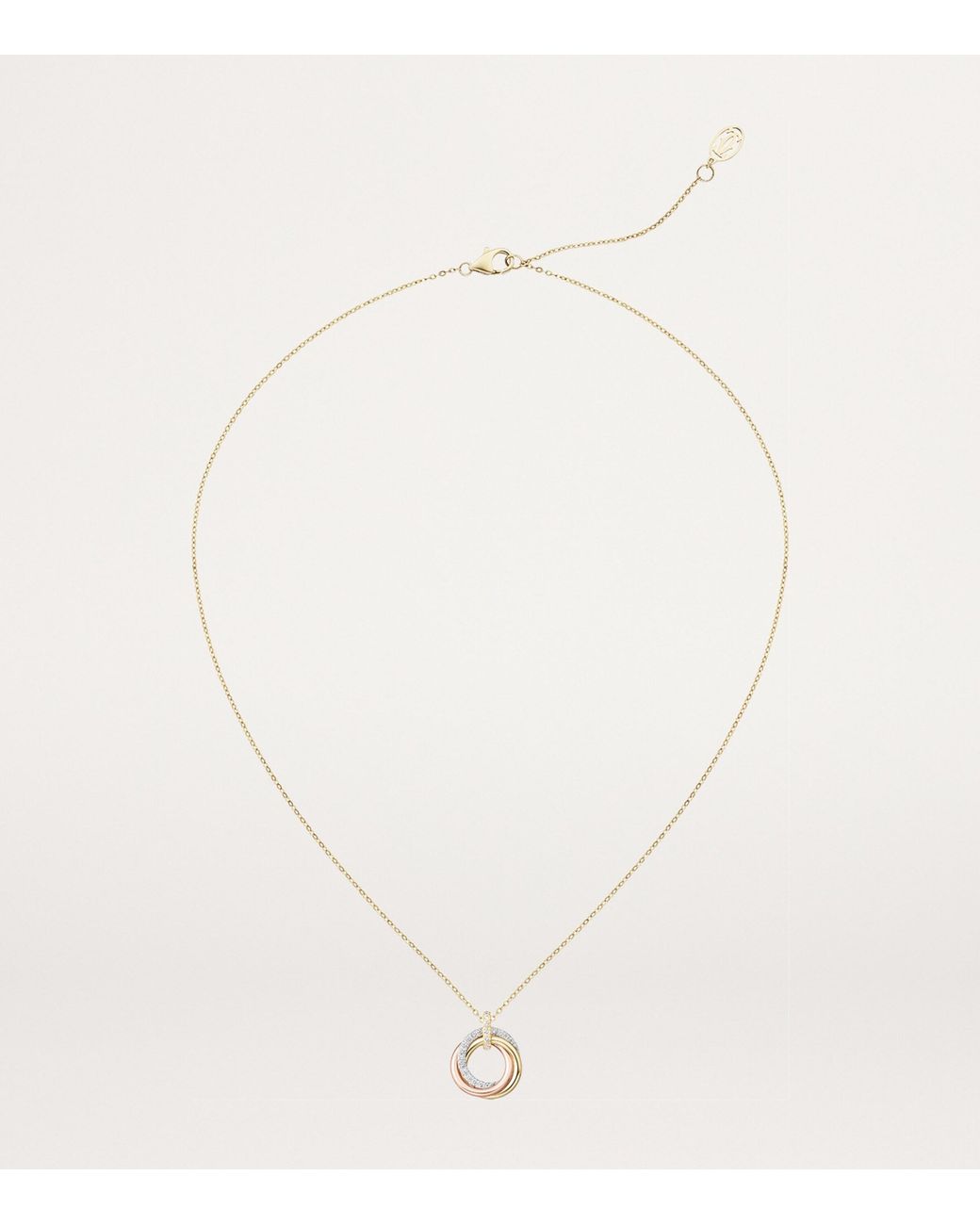 Cartier Metallic Mixed And Diamond Trinity Necklace