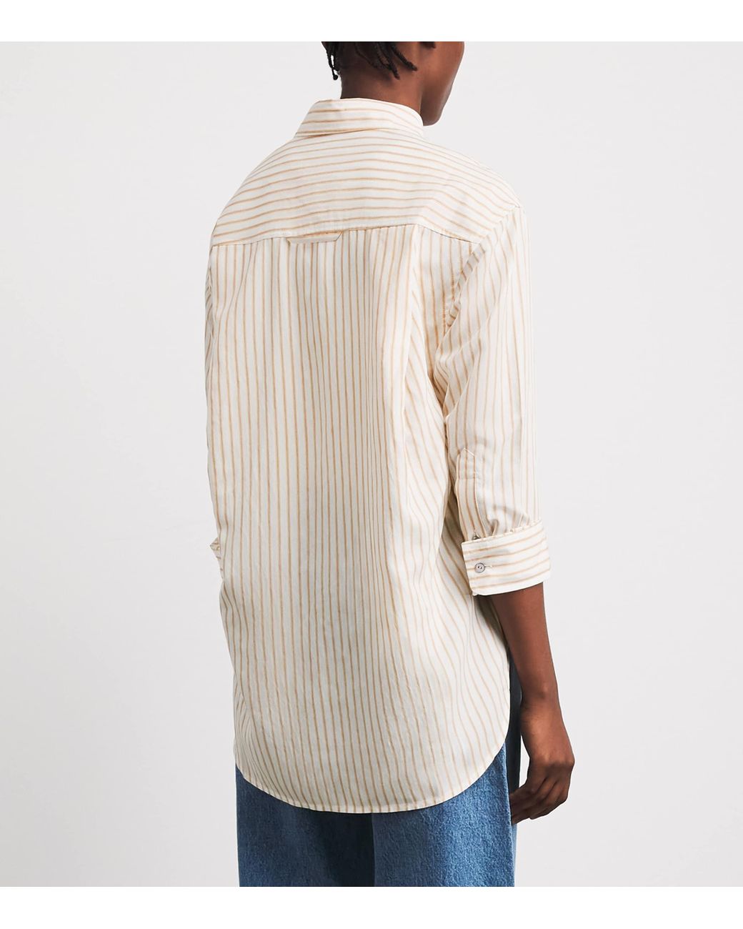 Citizens of Humanity White Cotton Stripe Kayla Shirt