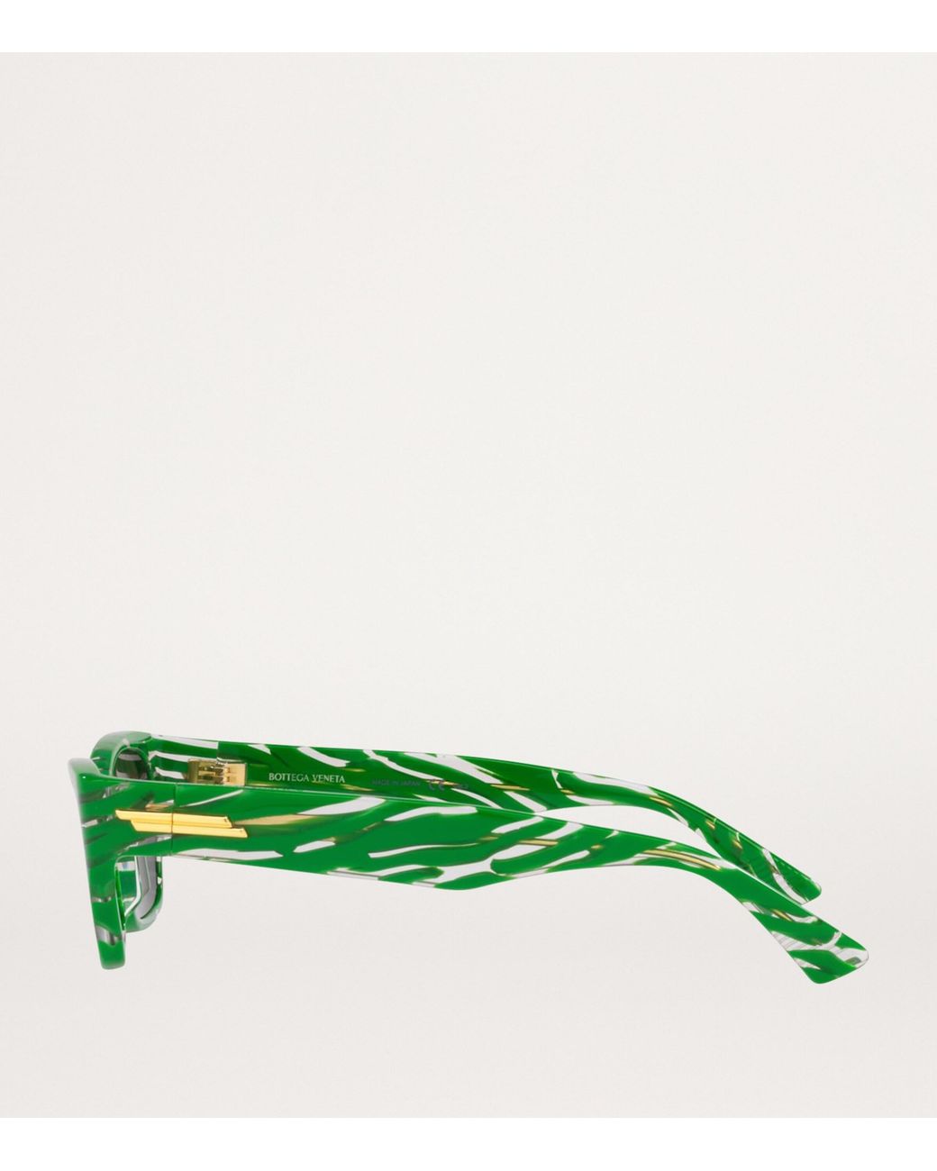 Bottega Veneta Green Rectangular Sunglasses