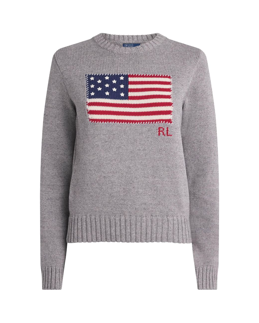 Polo Ralph Lauren Gray Cotton American Flag Sweater
