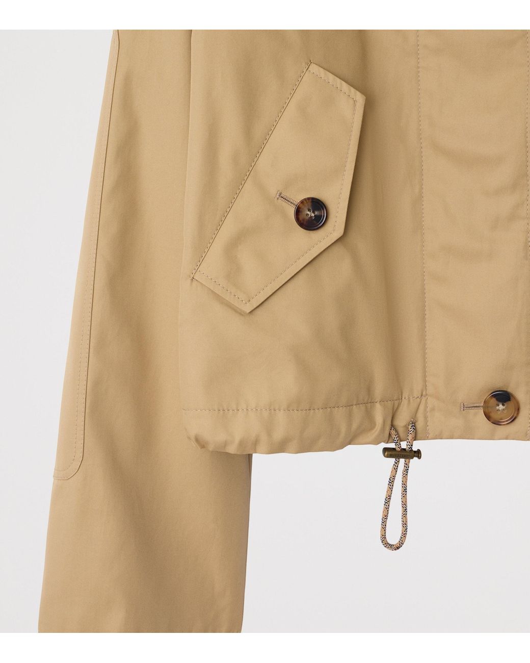 Burberry Natural Gabardine Cropped Parka