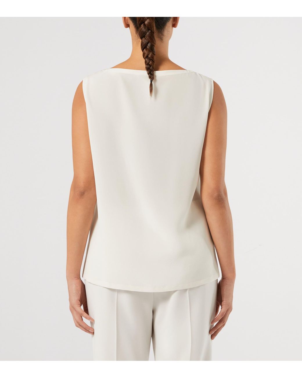 Marina Rinaldi White Silk Top