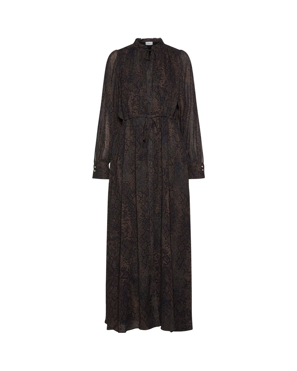 Marella Black Georgette Maxi Shirt Dress